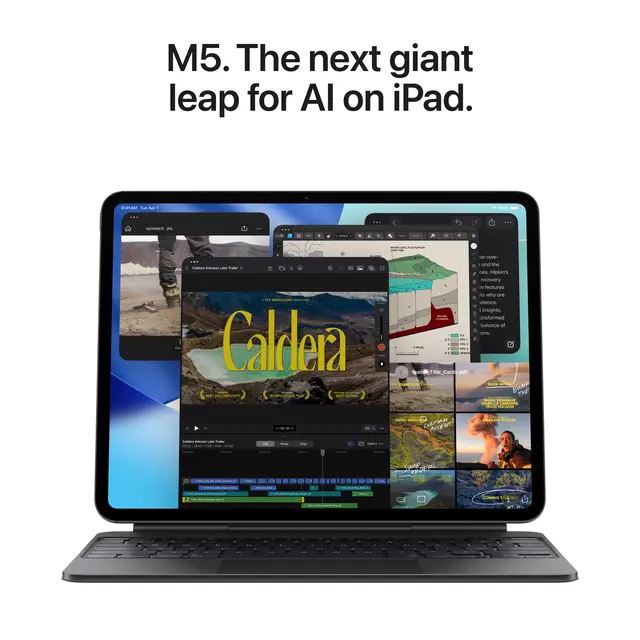 Apple 13-inch iPad Pro M5 Wi-Fi + Cellular Tablet - 2 TB - 13" Tandem OLED (2752 x 2064) - med standard glass - 3G, 4G, 5G - sølv 