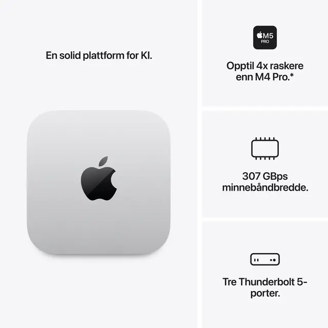 Mac mini: Apple M5 Pro chip with 15core CPU and 16core GPU, 24GB, 512GB 