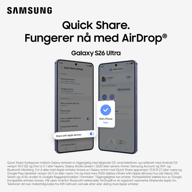 Samsung Galaxy S26+ - Hvit - 512 GB 