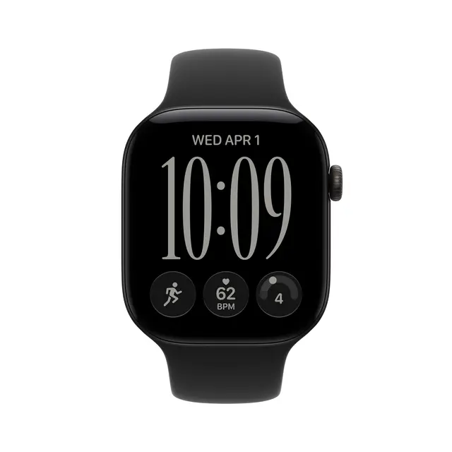 Apple Watch Series 12 GPS + Cellular 46mm Black Aluminium Case with Black Sport Band S/M 