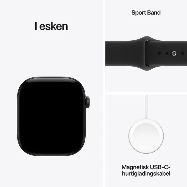 Apple Watch Series 12 GPS + Cellular 46mm Black Aluminium Case with Black Sport Band S/M 