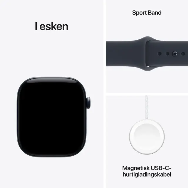 Apple Watch Series 12 GPS + Cellular 46mm Night Blue Ceramic Case with Navy Blue Sport Band S/M 