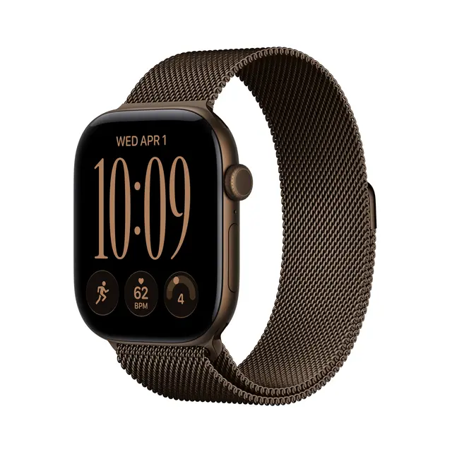 Apple Watch Series 12 GPS + Cellular 46mm Dark Bronze Aluminium Case with Dark Bronze Milanese Loop S/M 