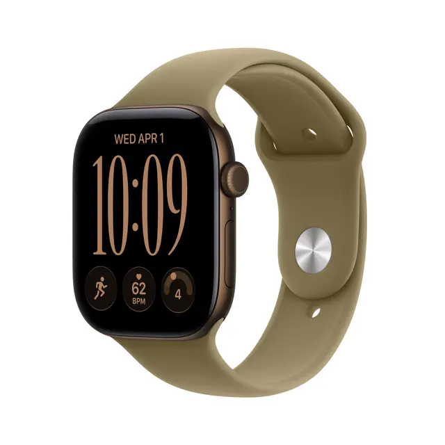 Apple Watch Series 12 GPS + Cellular 46mm Dark Bronze Aluminium Case with Olive Sport Band S/M 
