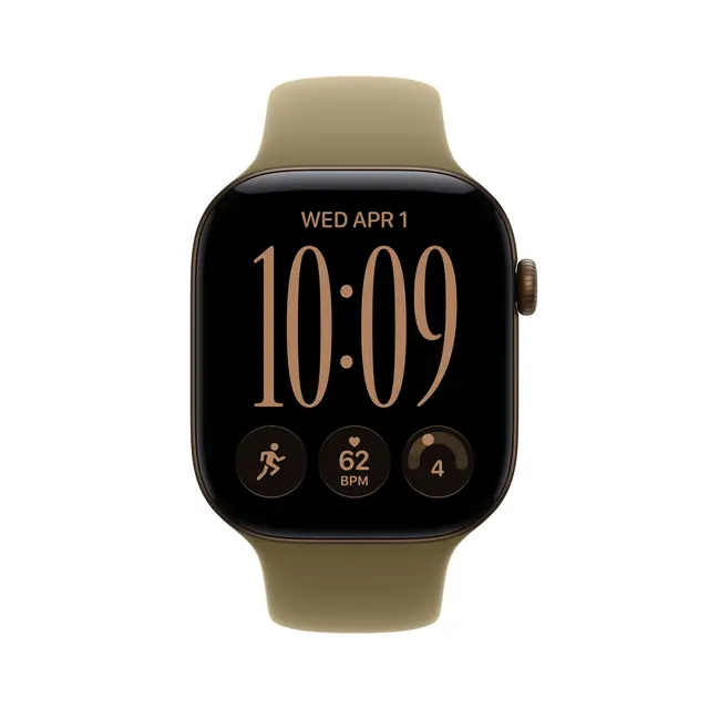Apple Watch Series 12 GPS + Cellular 46mm Dark Bronze Aluminium Case with Olive Sport Band S/M 