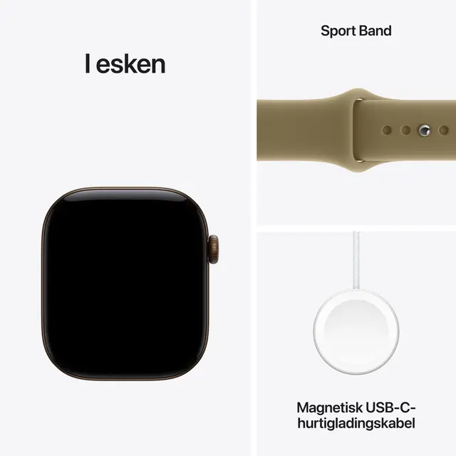 Apple Watch Series 12 GPS + Cellular 46mm Dark Bronze Aluminium Case with Olive Sport Band S/M 