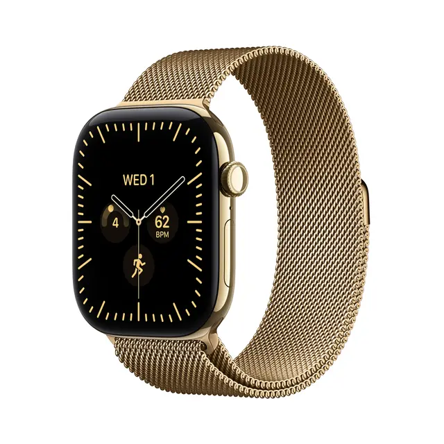 Apple Watch Series 12 GPS + Cellular 46mm Radiant Gold Titanium Case with Radiant Gold Milanese Loop S/M 