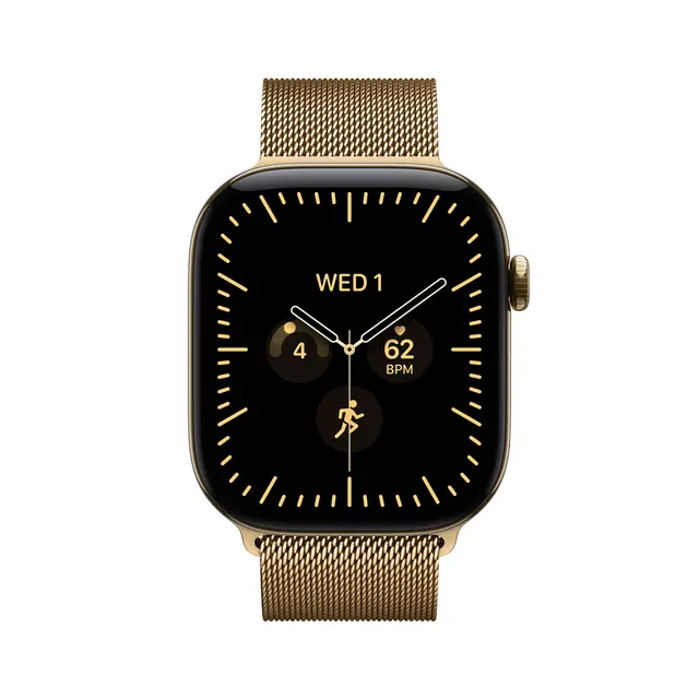 Apple Watch Series 12 GPS + Cellular 46mm Radiant Gold Titanium Case with Radiant Gold Milanese Loop S/M 