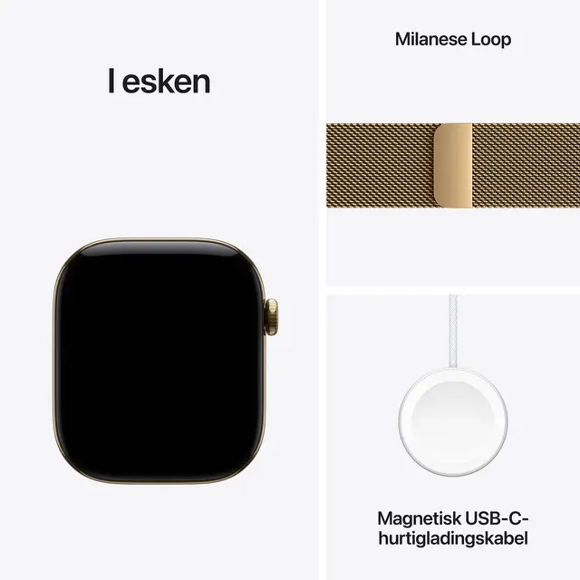 Apple Watch Series 12 GPS + Cellular 46mm Radiant Gold Titanium Case with Radiant Gold Milanese Loop S/M 