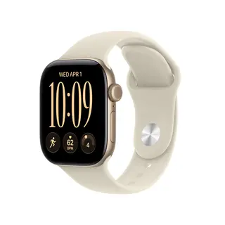 Apple Watch Series 12 GPS + Cellular 42mm Light Gold Aluminium Case with Sand Sport Band M/L
