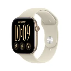 Apple Watch Series 12 GPS + Cellular 46mm Light Gold Aluminium Case with Sand Sport Band S/M