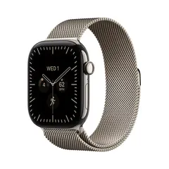 Apple Watch Series 12 GPS + Cellular 46mm Natural Titanium Case with Natural Milanese Loop S/M