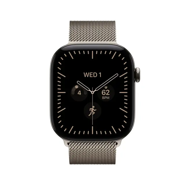 Apple Watch Series 12 GPS + Cellular 46mm Natural Titanium Case with Natural Milanese Loop S/M 