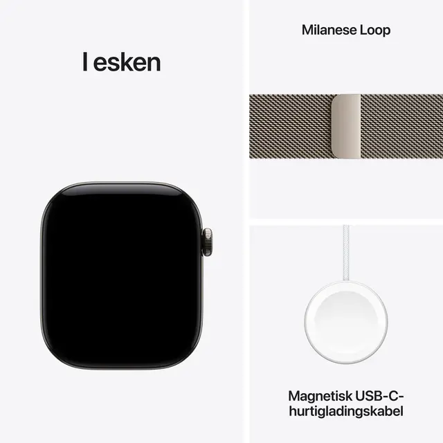 Apple Watch Series 12 GPS + Cellular 46mm Natural Titanium Case with Natural Milanese Loop S/M 