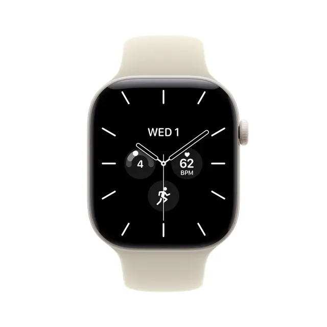 Apple Watch Series 12 GPS + Cellular 46mm Pearl White Ceramic Case with Sand Sport Band S/M 