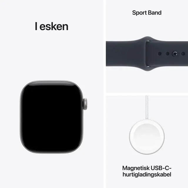 Apple Watch Series 12 GPS + Cellular 42mm Space Grey Aluminium Case with Navy Blue Sport Band S/M 