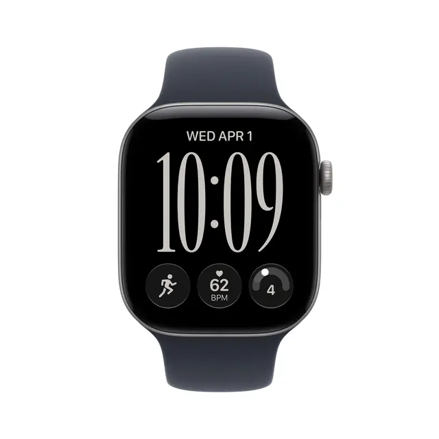 Apple Watch Series 12 GPS + Cellular 46mm Space Grey Aluminium Case with Navy Blue Sport Band S/M 