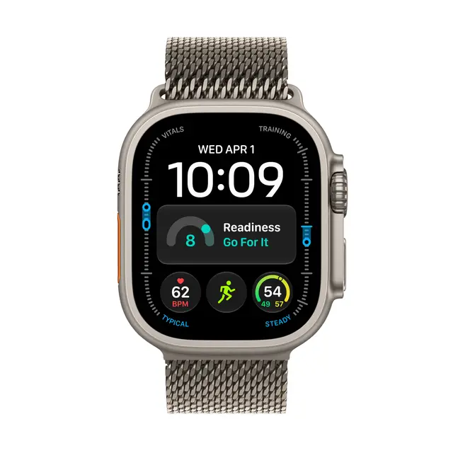Apple Watch Ultra 4 GPS + Cellular 49m Natural Titanium Case with Natural Titanium Milanese Loop S 