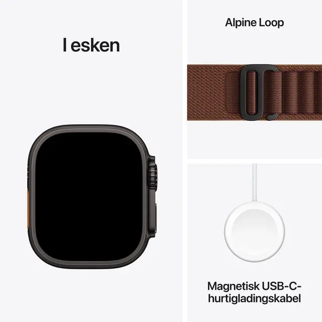Apple Watch Ultra 4 GPS + Cellular 49m Black Titanium Case with Burgundy Alpine Loop M 