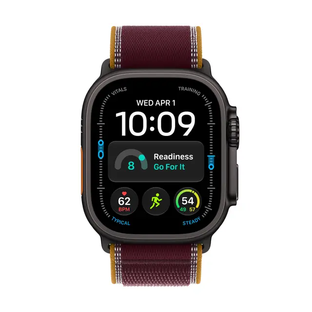 Apple Watch Ultra 4 GPS + Cellular 49m Black Titanium Case with Burgundy Trail Loop M/L 