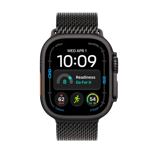 Apple Watch Ultra 4 GPS + Cellular 49m Black Titanium Case with Black Titanium Milanese Loop S 
