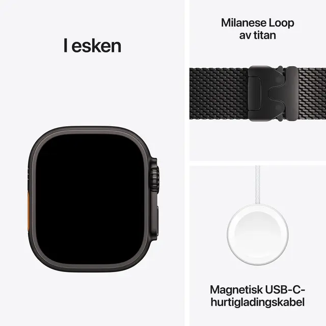 Apple Watch Ultra 4 GPS + Cellular 49m Black Titanium Case with Black Titanium Milanese Loop S 