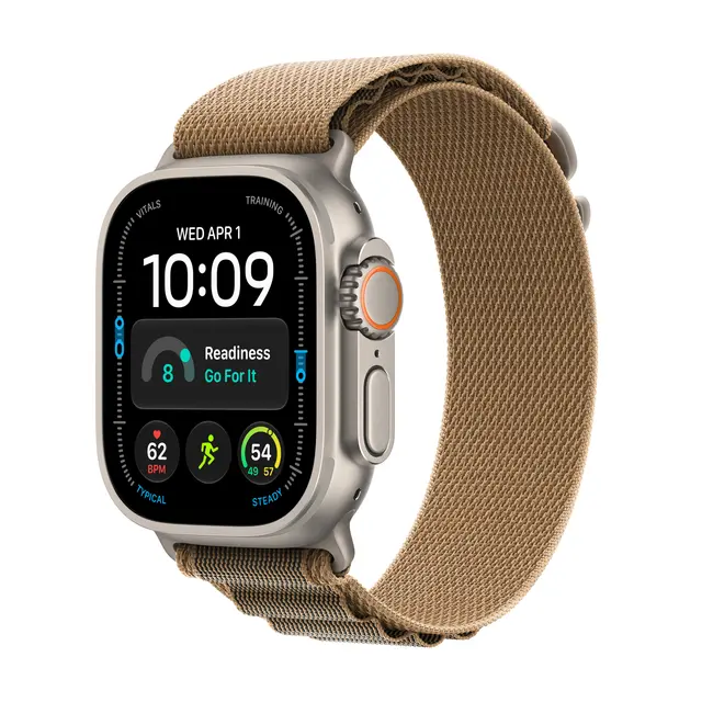 Apple Watch Ultra 4 GPS + Cellular 49m Natural Titanium Case with Desert Alpine Loop S 