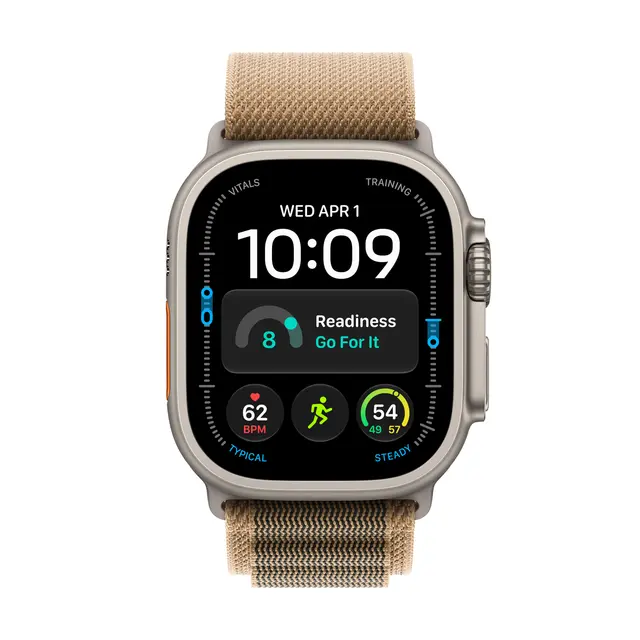 Apple Watch Ultra 4 GPS + Cellular 49m Natural Titanium Case with Desert Alpine Loop S 