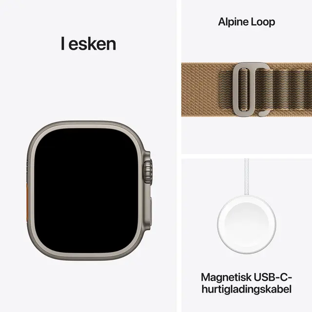 Apple Watch Ultra 4 GPS + Cellular 49m Natural Titanium Case with Desert Alpine Loop S 